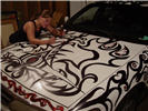 Heather working on her car - 07/23/06